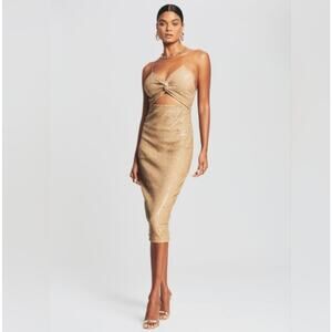Retrofete Sariah sequin nude midi dress size XL